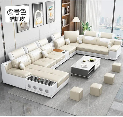 Fabric sofa modern simple living room combination large and small apartment furniture cat scratching skin leave-in technology cl