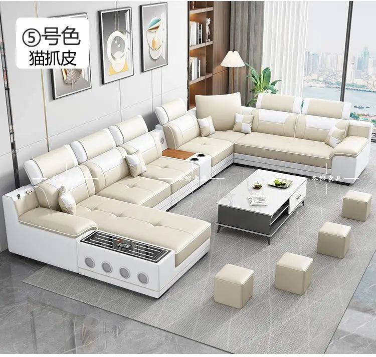 Fabric sofa modern simple living room combination large and small apartment furniture cat scratching skin leave-in technology cl