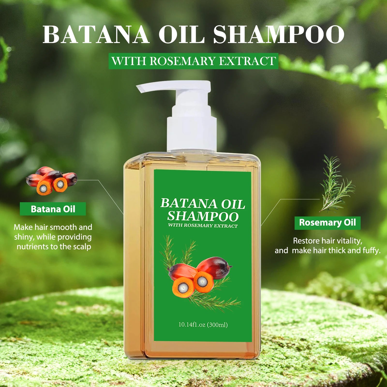 Batana Oil Shampoo & Conditioner Set Hair Strengthens Anti Loss Restore Damaged Cleansing Dandruff Control Hair Growth...