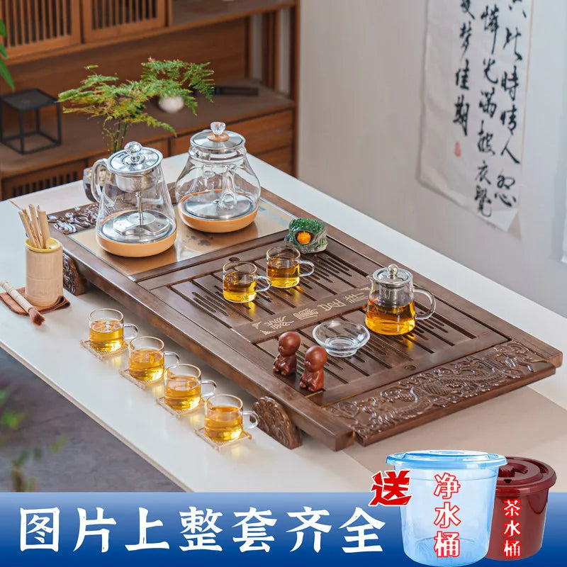 Kung Fu Ceremony Tea Tray Rectangle Drainage Pot Drip Accessories Luxury Tea Tray Hospitality Valet Bandejas Home Decorationgs - Kimlud