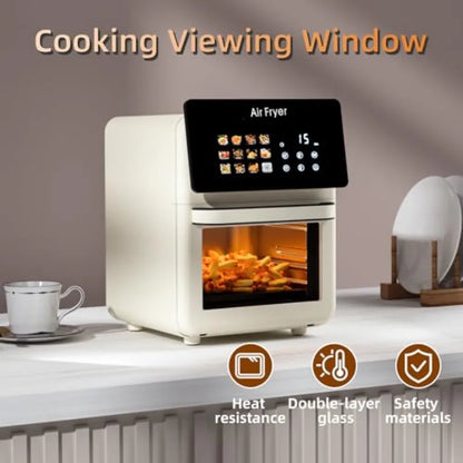 10L Large XL Pro Air Fryer Oven with Grill Combo for Kitchen Countertop Use 12-in-1 Smart Convection Ovens Air Fryer with Glass