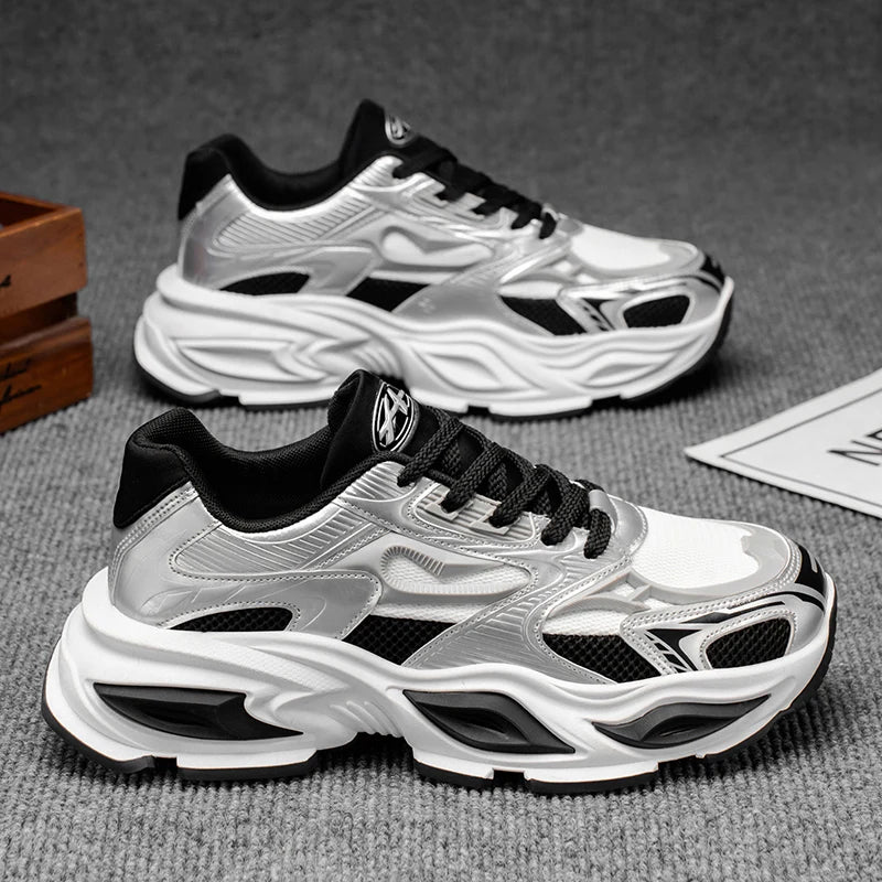 Chunky Sneaker Men Original Designer Breathable Sport Shoes Fashion Casual Leather Fabric Height Increased Platform Tennis Shoes