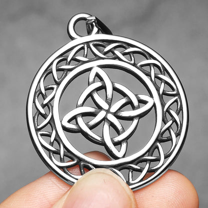Hollow Viking Celtic Knot Men Necklaces Pendant Stainless Steel Jewelry For Male Women Punk Hip Hop Accessories Gifts Wholesale