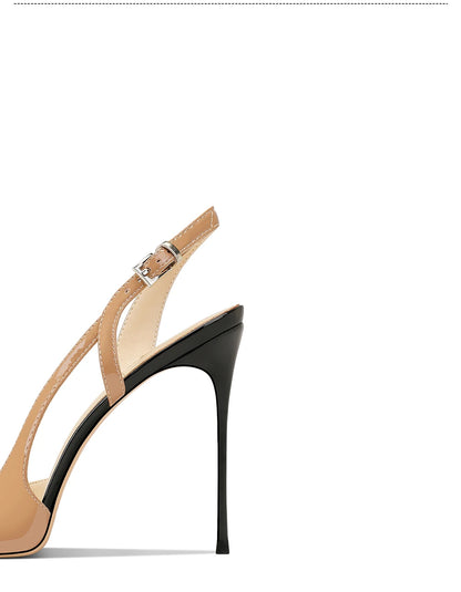 2025 Spring New Naked Lacquer Leather Design with a Small, Non tiring, High end, Pointed, Fine Heel, Professional High Heels - Kimlud