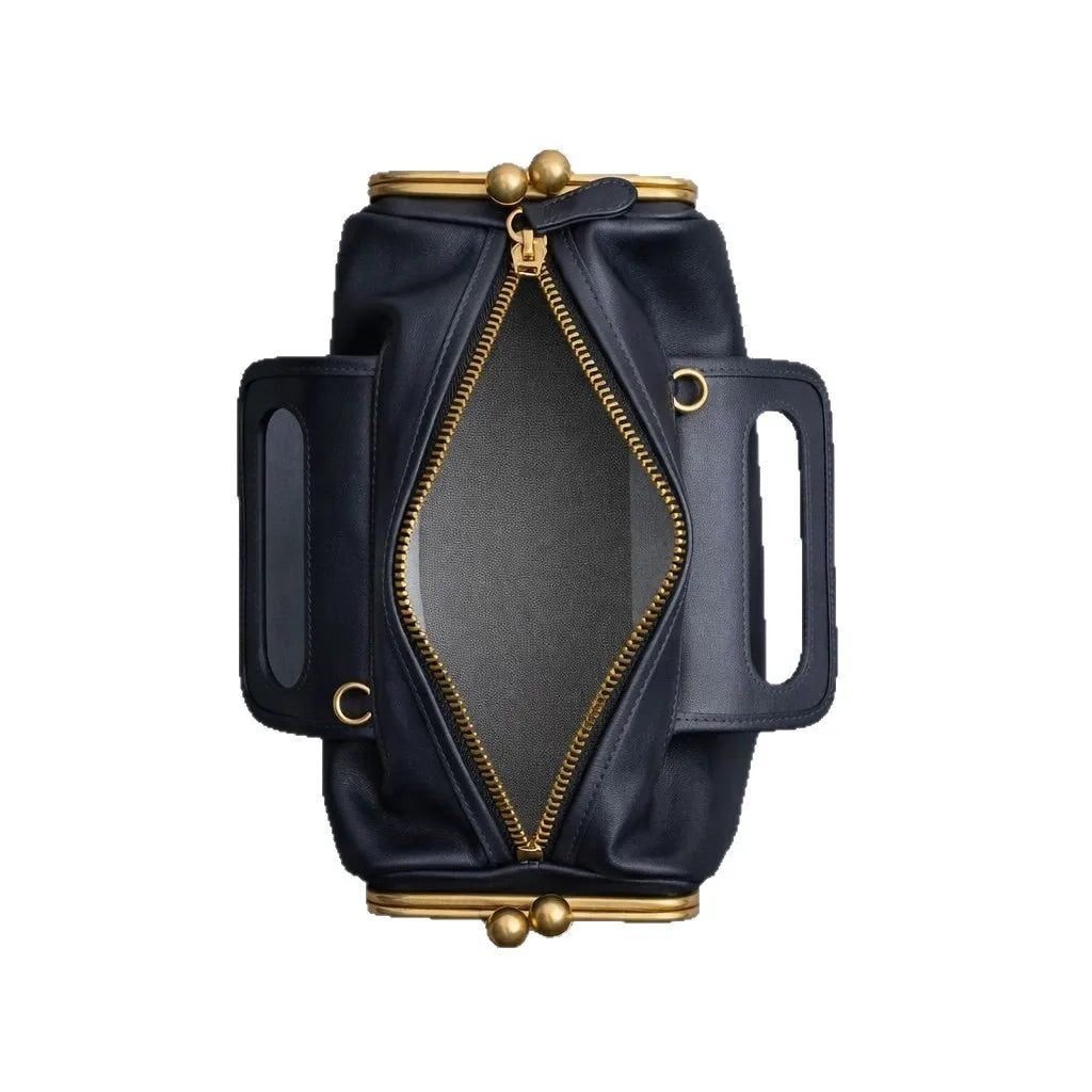 NEW Two side clamp design Frame Kiss lock Bag For Women Luxury Designer Handbag Purse 2026 New In PU Underarm Shoulder...
