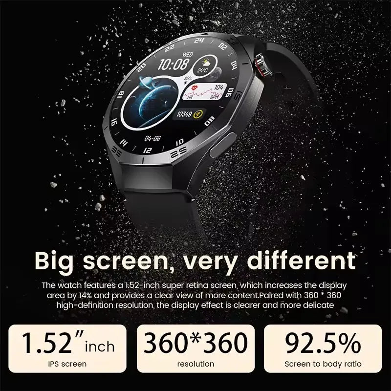 2025New GUHUAVMI GT5 Pro Smart Watch Men HD AMOLED Screen GPS Motion trajectory HeartRate Bluetooth Call 1.52" SmartWatch IP68