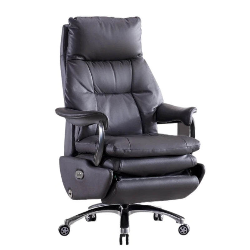 Electric Leather Boss Chair Modern Design Comfortable Ergonomic Trendy Chair Swivel Arm Footrest Salon Silla Oficina...
