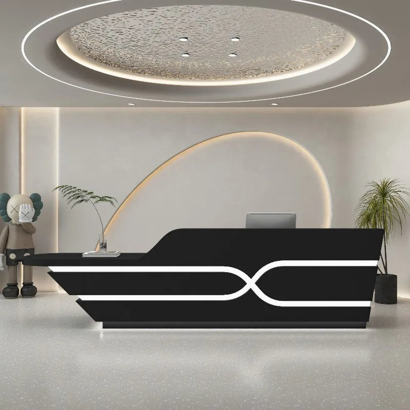 Organizers Company Reception Desks Luxury White Led Lights Reception Desks Welcome Minimalist Comptoire Accueil Trendy Furniture