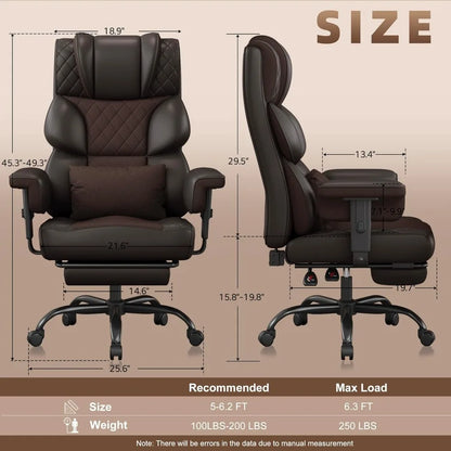 Big and Tall Office Chair, Computer Chair with Soft Adjustable Armrests, Ergonomic High Back Gaming Chair with Lumbar Support