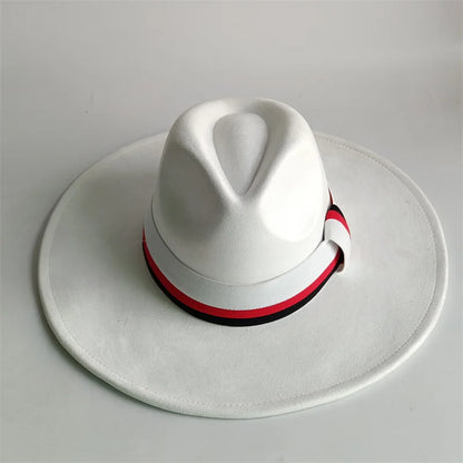 Grayish Brown Suede Hat Wide Brim 2026 NEW Fedora Hat Men Women Autumn Winter Felt Hats Classic Church Fedoras Chapeau...