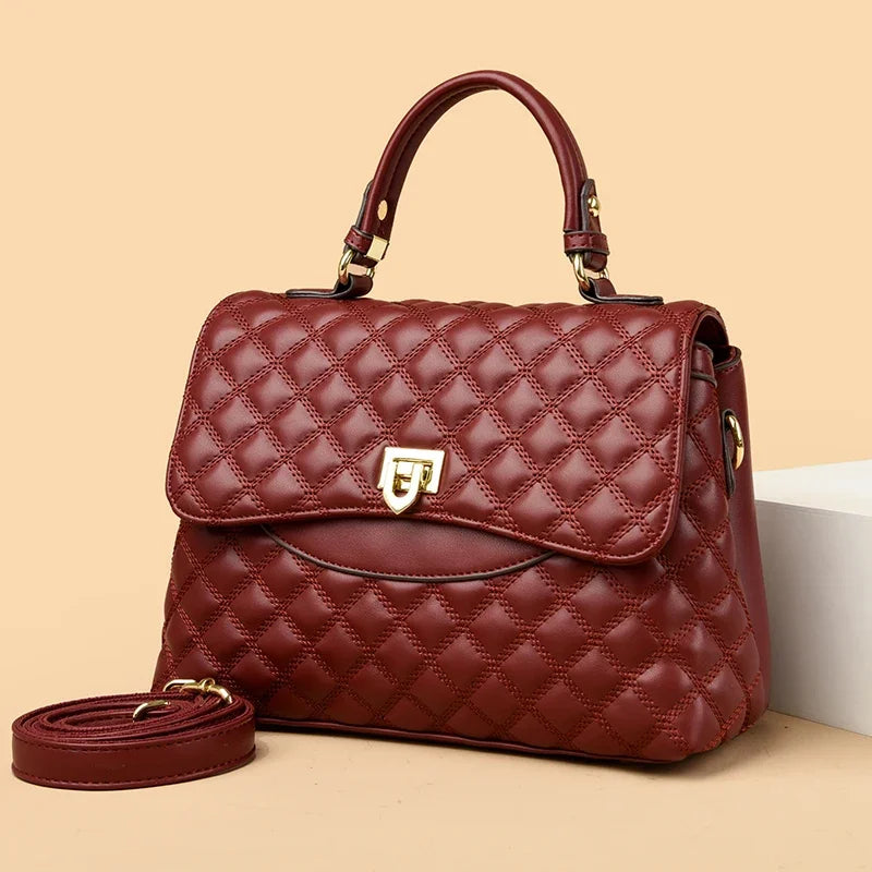 New Women's Soft Leather Shoulder Bags Multi-Layer Pockets Messenger Crossbody Bags Luxury Designer Female Handbags and...