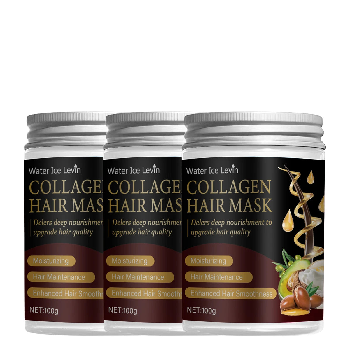Collagen Hair Mask with Argan & Coconut Oil - Deep Nourishment for Enhanced Smoothness & Moisture. For Men & Women |...
