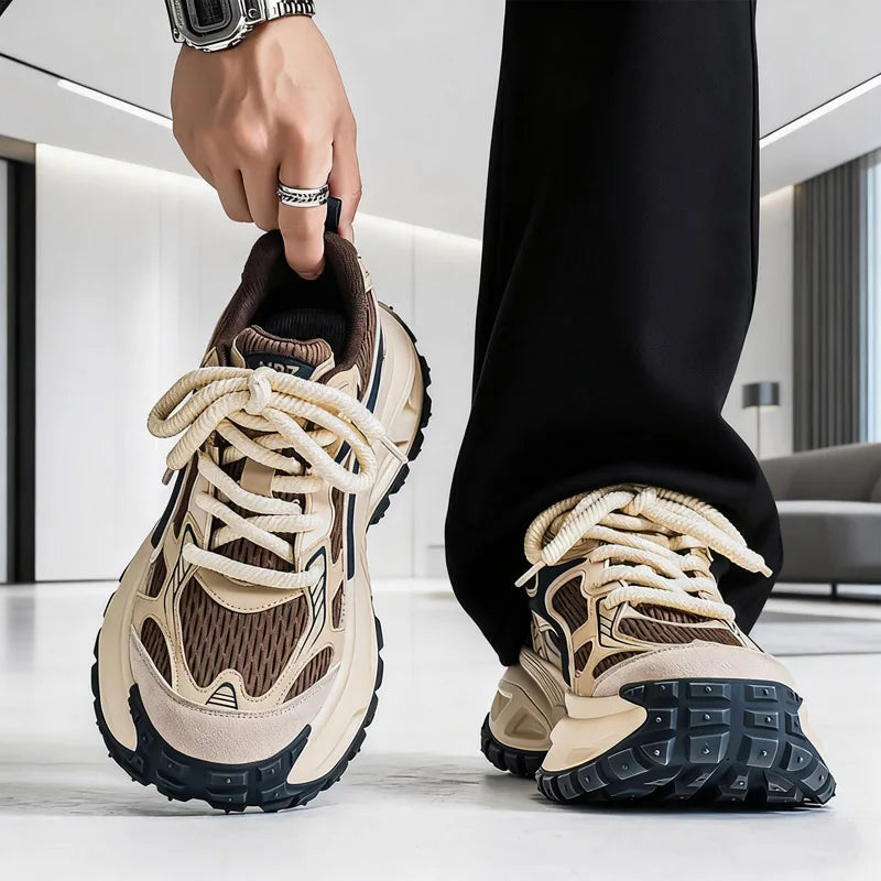Men's Chunky Sneakers Four Season New Soft Sole Outdoor Running Shoes Fashion Student Casual Breathable Lightweight Sports Shoes
