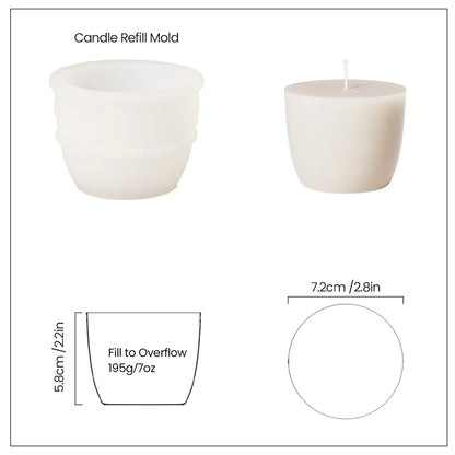 Boowan Nicole Candle Jar Silicone Mold and 7oz Candle Refill Mold Reusable Concrete Cement Candle Vessel Mould Home Decor