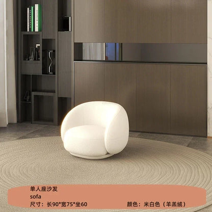 Curved Living Room Sofas Designer Beauty Salon Sofa Clothing Store Rest Area Reception Sofa Cream Style Living Room...