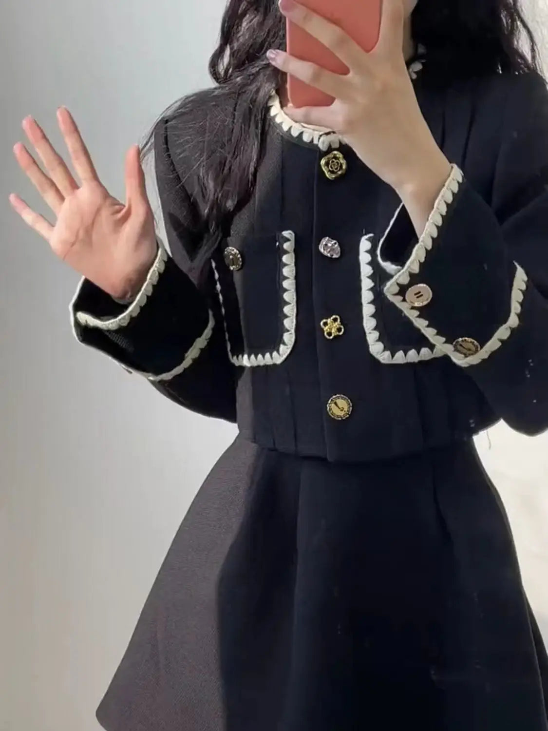 Autumn The Latest Elegant Coat Skirt Two-piece Set Mainland China Conjunto Femenino Roupa Elegante 2 Piece Blazer and Skirt