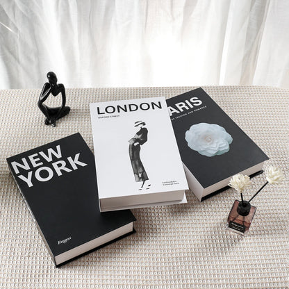 3Pcs Foldable Fashion Fake Books Living Room Decoration Designer Books Coffee Table Ornaments Club Hotel Room Villa Prop Books