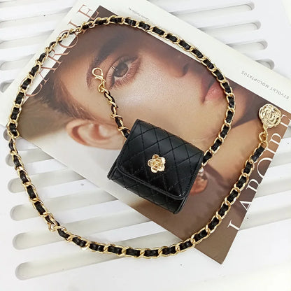 Luxury Desiner Girdle Chain Belt Bag Female camellia Mini Waistpack Versatile Purse Elegant Belt For Women Dress Jeans Waistband - Kimlud