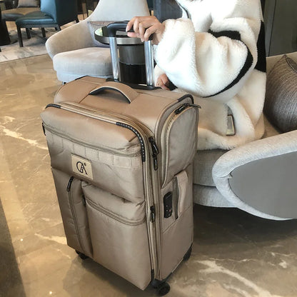 20"24"28" Inch Super Light Oxford Expandable Waterproof Travel Check in L Larger Suitcase Rolling Luggage with Wheels