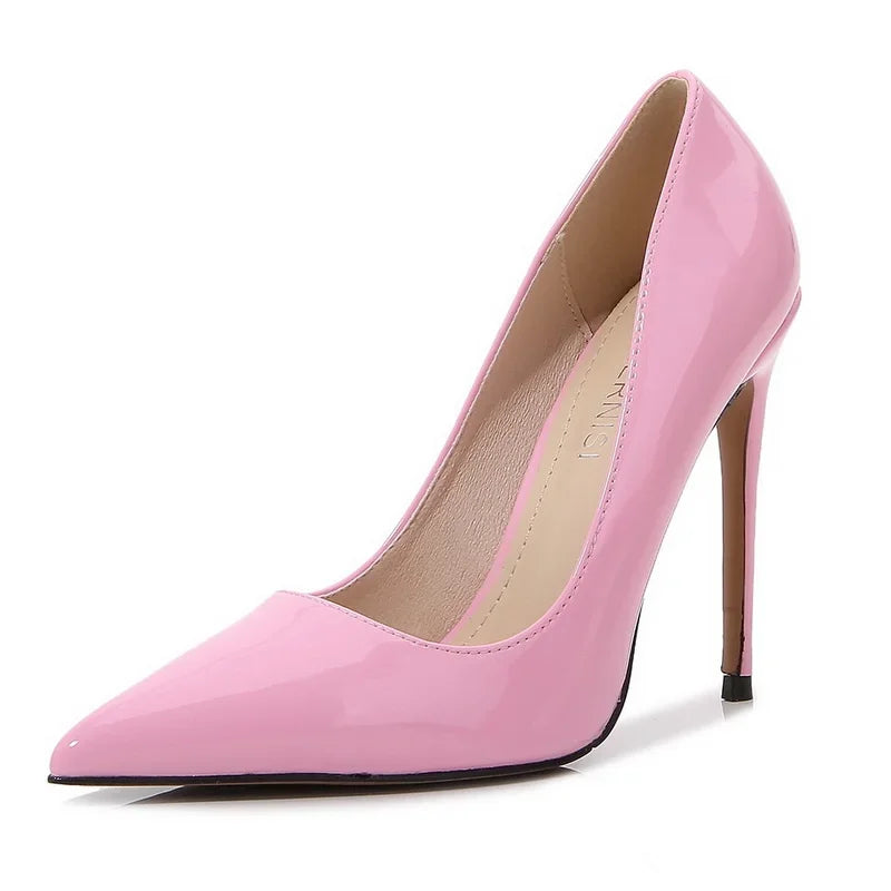 Women Pointed Toe High Thin Heel Shoes Outdoor Office Sweet Single Shoes Nightclub Party Banquet Wedding Host Model Heeled Pumps