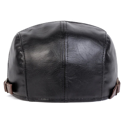 Men Retro Pu Leather Newsboy Caps JAMONT labeling British Painters Hats Spring Autumn Side Adjustable Flat Cap Hip Hop...
