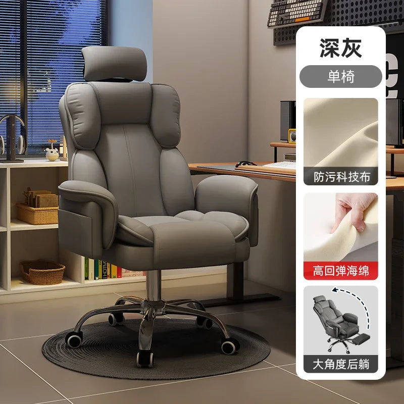 Office Chair Ergonomic Big Tall Computer Desk Chair with Retractable Adjustable Headrest Leather Chair with Flip up Armrests