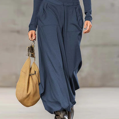 Retro Solid Zipper Hooded Top Pullover+High Waist Pants Outfit Woman Sexy Stand Collar Overalls Suit Chic Long Sleeve Autumn Set