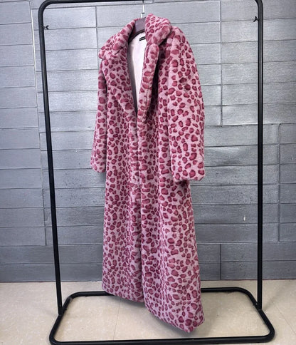 2026 Fashion Zebra Leopard Print Fur Coat Women's Winter Faux Rabbit Hair Fur X-long Overcoat Loose Jacket Streetwear...