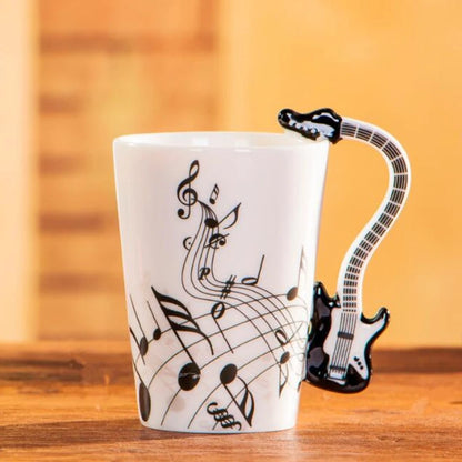1pcs Ceramic Music Cup Mug Electric Guitar Instrument Creative Coffee Cup Enamel Porcelain Guitar Violin Style | Kimlud...