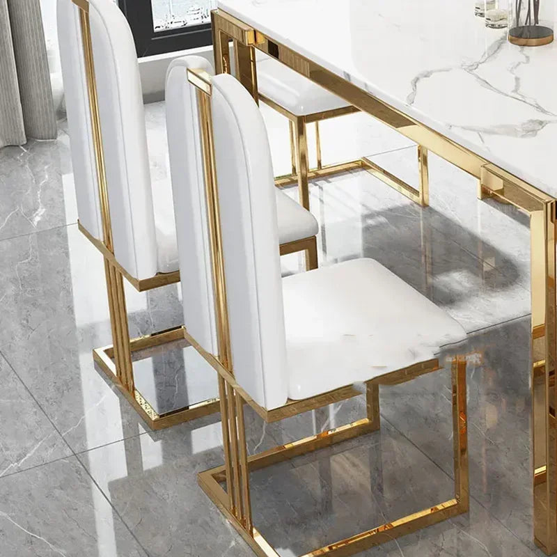Flexible Luxury Table Chairs Modern Leg Metal Design Rectangular Dining Table Space Saving Funky Table A Manger Unique Furniture