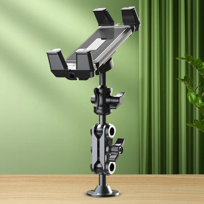 Heavy Duty Tablet Holder Wear Resist Aluminum Drill Base Phone Rack 360 Degree Rotable Car Dashboard Phone Mount for Home Office