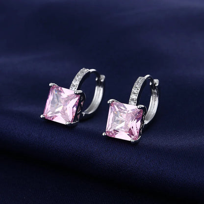 Wholesale Sweet Sapphire Earrings Jewelry Oval Shape Zircon Gemstone Stud Earrings Accessories Women Wedding Engagement...