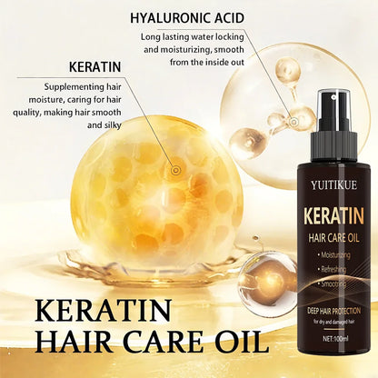 Keratin Hair Oil · Moisturizing, Refreshing and Smooth Deep Hair Care Suitable for Dry and Damaged Hair