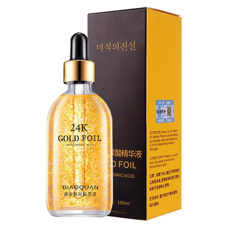 24K Gold Foil Hyaluronic Acid Essence Hyaluronic Acid Acne Serum Anti Wrinkle Moisturizing Brightening Nourishing Face...