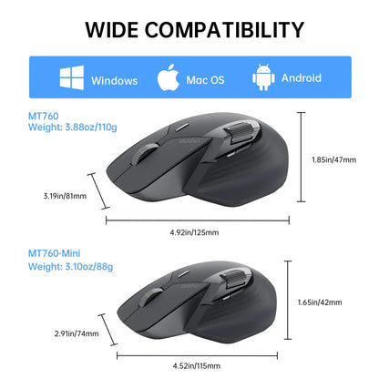 Rapoo MT760L/MT760M Multi-mode Rechargeable Wireless Mouse Ergonomic 4000 DPI Support Up to 4 Devices Bluetooth Mouse |...