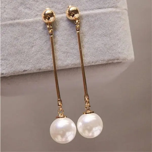 New Classic Elegant Imitation Pearl Dangle Earrings For Women Crystal Long Tassel Exquisite Drop Earring Wedding Jewelry...