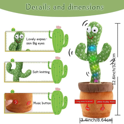 A Talking Cactus Toy That Can Be Charged, Recorded, and Repeated. Suitable for Spanish, English, and Arabic  Voice Changer