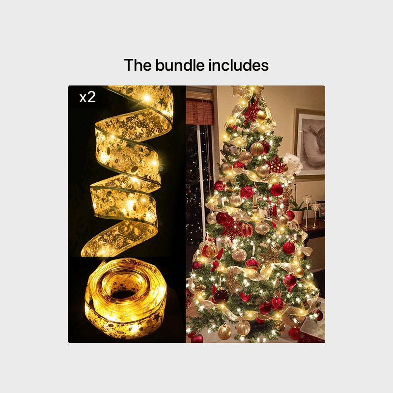 1pcled Ribbon Light Ribbon Ribbon Light String Christmas Tree Decoration Lights 2 Meters 20 Lights