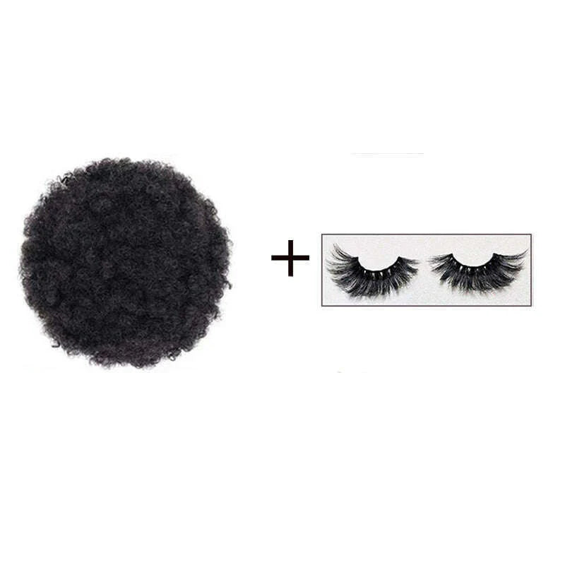 Afro Kinky Pony Tail Clip In on African Synthetic Hair Afro Puff Chignon Hairpiece For Women Drawstring Ponytail Kinky