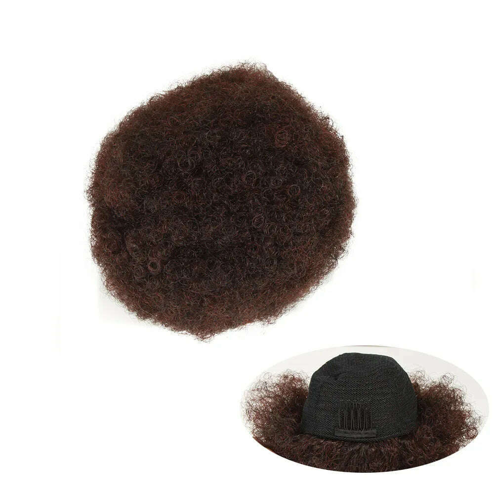 Afro Kinky Pony Tail Clip In on African Synthetic Hair Afro Puff Chignon Hairpiece For Women Drawstring Ponytail Kinky