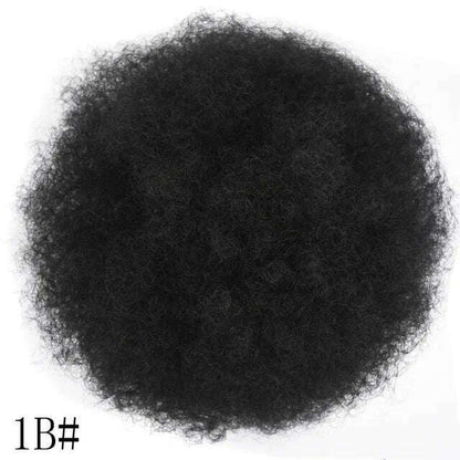 Afro Kinky Pony Tail Clip In on African Synthetic Hair Afro Puff Chignon Hairpiece For Women Drawstring Ponytail Kinky