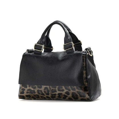 Aidrani Classic Leopard Pattern Genuine Leather Women's Bag Large Capacity Women's Handbag Cowhide Casual Shoulder Bag