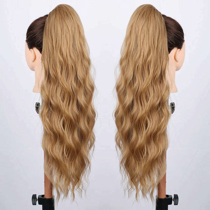 AISI BEAUTY Synthetic Ponytail Extensions for Women Long Wavy Fluffy Synthetic Ponytail Hairpiece Natural Soft Daily Use