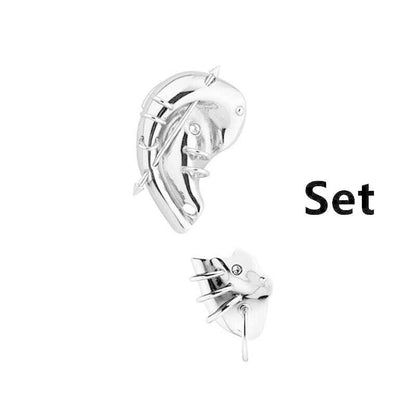 Alien Cyberpunk Transparent Zircon Metal Ear Hook for women men unisex Punk Ear bone clip Streetwear Accessory HUANZHI 2023 New