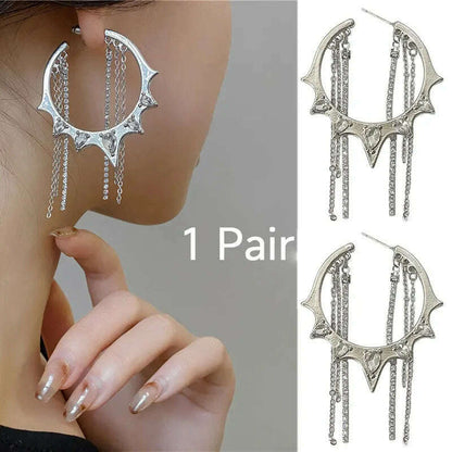 Alien Cyberpunk Transparent Zircon Metal Ear Hook for women men unisex Punk Ear bone clip Streetwear Accessory HUANZHI 2023 New
