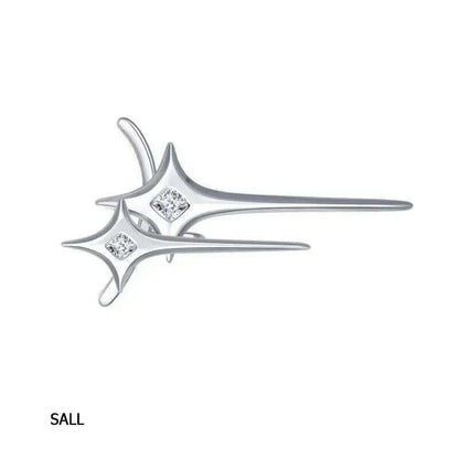 Alien Cyberpunk Transparent Zircon Metal Ear Hook for women men unisex Punk Ear bone clip Streetwear Accessory HUANZHI 2023 New