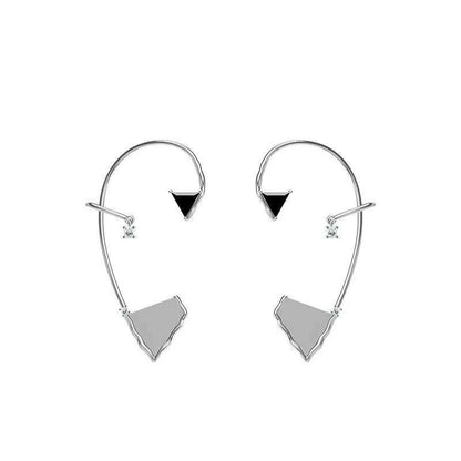 Alien Cyberpunk Transparent Zircon Metal Ear Hook for women men unisex Punk Ear bone clip Streetwear Accessory HUANZHI 2023 New