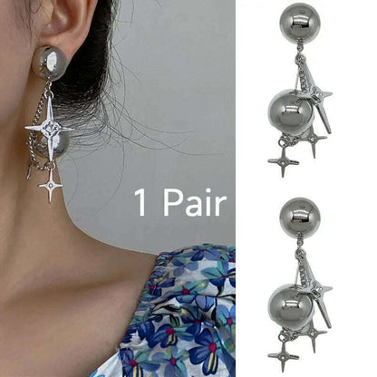 Alien Cyberpunk Transparent Zircon Metal Ear Hook for women men unisex Punk Ear bone clip Streetwear Accessory HUANZHI 2023 New
