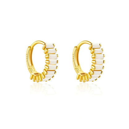 Andywen 100% 925 Sterling Silver Rainbow Color Hoops Circle Round Earring Piercing CZ Zircon Pave Pendiente Ohrringe Jewelry