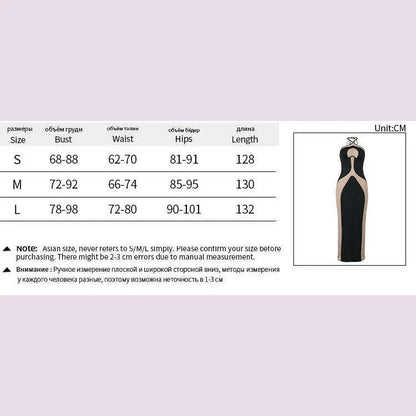 Autumn new style neck hanging sling slim fit hollow out sexy dress